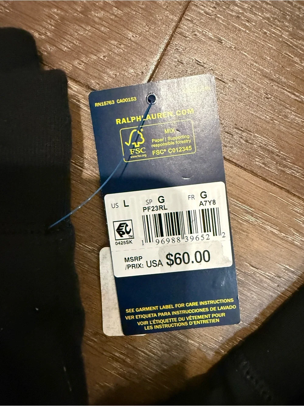 Polo by Ralph Lauren Black Sweatpants with Red Logo & Ties